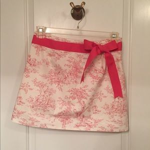 MOLLY B SKIRT MINI CREAM PINK TOILE PRINT Size 10 USA